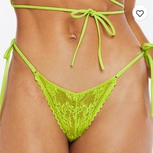 SAVAGE FENTY BY RHIANNA FUJI APPLE GREEN TIE ON THE SIDES SEXY THONG